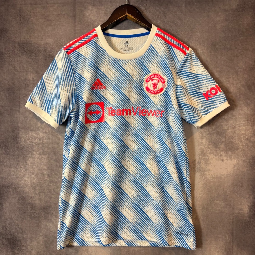 Adidas Manchester United 2021-22 Away Jersey Blue White Mens Medium 2660